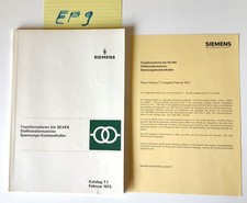 1973 Siemens Transformatoren 50kVA, Stelltransformatoren... Katalog Rarität #EP9