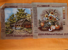 Rabatt 2 x Stickbilder,rico gobelin,,mit Echtholzrahmen,20x20cm,unbenutzt
