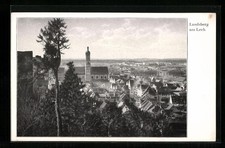 AK Landsberg a. Lech, Generalansicht der Stadt, Blick auf die Stadtkirche 