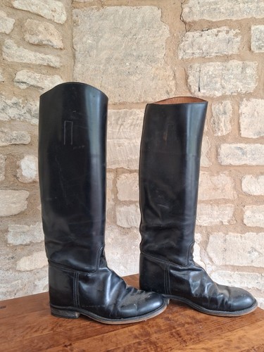 Schwarze lederreitstiefel - schwarze, lederreitstiefel/