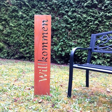 Willkommen Schild  Edelrost