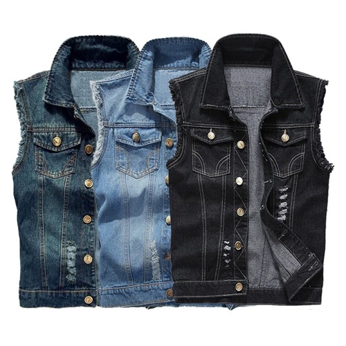 Herren denim gilet - herren, weste