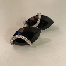 Ohr- Clips - Schwarzer Stein