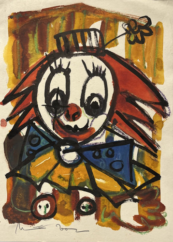 Clown1 zeichnung auf papier - zeichnung,