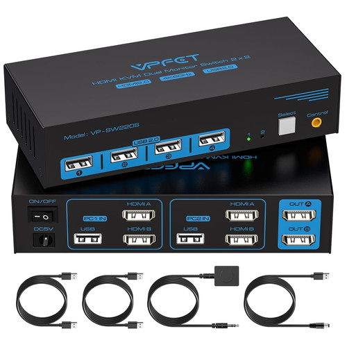 Hdmi kvm switch 2 - 2, pc