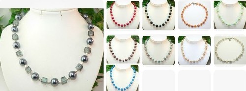 Halskette glas perlen - halskette,