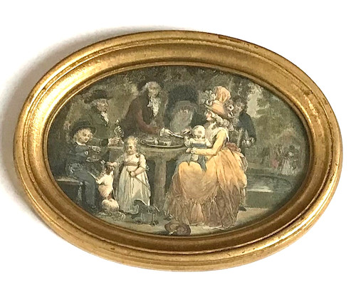 Kunst-Stahlstich-Goldrahmen-Fa