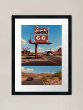 Route 66 Yesteryear gerahmter