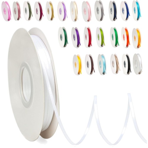 Satinband weiss 3mm - weiss, 91m