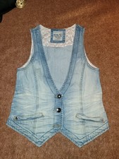 Esprit Weste Jeans Jeansweste hellblau light blue used Gr. L NEU