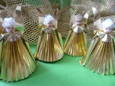 Rauschgold Engel Kunsthandwerk 9 cm mit Wachskopf 70ziger Jahre