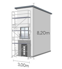 Gerüst 24,6 qm Stahlgerüst Baugerüst 3 x 8,2 m Stirnrahmen inkl. Lieferung ]