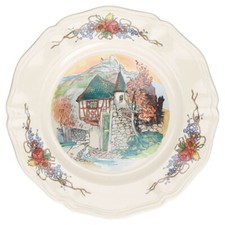 Kuchenteller - Dorfszene Sarreguemines Obernai