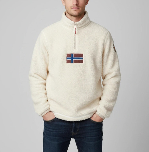 Napapijri zip neck sherpa - napapijri,