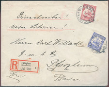 Kiautschou 1908 Reko-Brief MiF