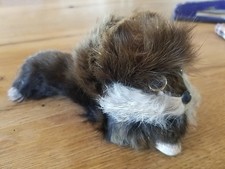 Vintage Katze Echtfell Glasaugen 70er Russisch Alt