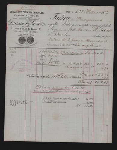 Paris rechnung 1887 - rechnung, 1887,