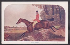 ALTE POSTKARTE JAGDPFERD UND