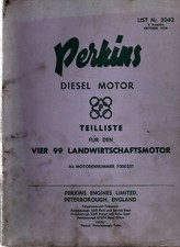 Ersatzteilliste Perkins Diesel Motor Vier 99 Landwirschaftsmotor