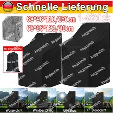 4X Gartenmöbel Schutzhülle Abdeckhaube Stapelstühle Stuhl Wasserdicht Abdeckung