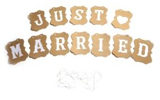 Just Married Girlande Hochzeit Standesamt Hochzeitskette Love Herz Vintage 