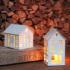 Teelichthalter Haus Metall