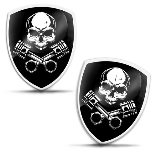 Silikon aufkleber totenkopf - 3d,