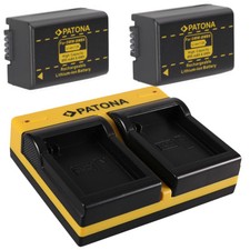 2 x Akku DMW-BMB9-E + Dual-Ladegerät für Panasonic Lumix DC-FZ82D, DMC-FZ100