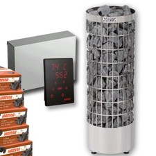 HARVIA Cilindro Saunaofen PC90E - 9 kW Stahl + Harvia Steuerung Xenio CX110