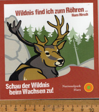 Aufkleber :   Nationalpark Harz  -  Hirsch   (N11)