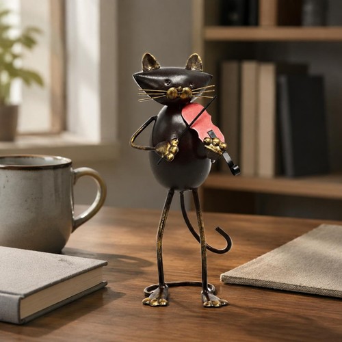 Katzenfigur aus metall - aus,