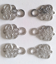 6 Dirndlhaken Miederhaken Ösen Trachtenhaken Haken 27mm x 19mm Silber Metall