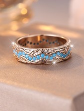 Eleganter damen ring türkis - ring,