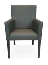 Dunkelgrüner Echtleder Stuhl