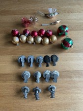 antiker Christ-,Weihnachtsbaumschmuck  Kerzenhalter rot gold grün