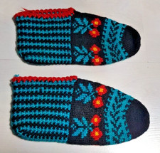 Hausschuhe Türkische Patik neu handgestrickt Wollsocken Socken Schwarz Muster