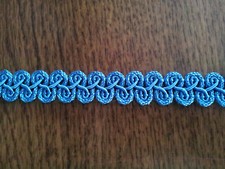 185 cm alte blaue Tresse Mittelalter Borte Posamentenborte Bordüre ca. 1,7 cm br