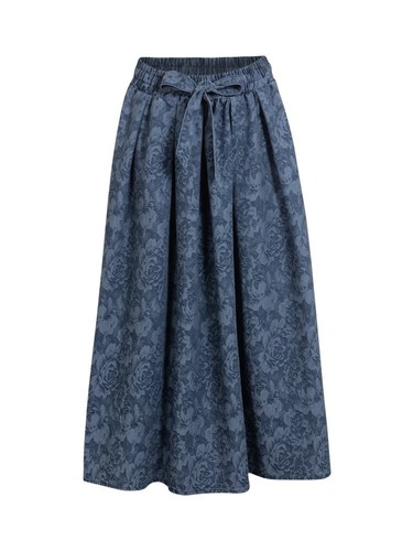 Damen jeansrock midi jacquard - jeansrock,