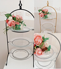 Etagere Tellerständer Gold  Schwarz  Silber  2/3 Etagen  ca. H47/ H63cm Metall