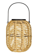 PAULEEN LED Solar Laterne Wind Licht SUNSHINE TREASURE Polyrattan beige