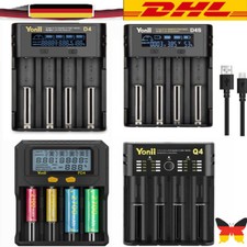 LCD Akku Ladegerät USB Charger 4 Slots für AAA Li-Ion Lithium Batterieladegerät