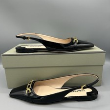Tom Ford schwarze Lackleder Whitney Slingback Ballerinas UK 4 EU 37 US 6