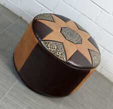 stylischer Kunstleder Sitzsack Kissen Braun - Schwarz Vintage 1960er Jahre