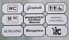 Türschild Holz MDF Privat WC Personal Biergarten Wunschtext selbstklebend
