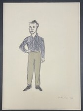 Stephan Balkenhol Mann mit weißem Hemd… Farblithographie 1997 handsigniert u dat