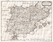 Espana Spain Spanien Espagne Portugal mapa Karte map Sanson 1680