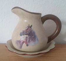 Keramik Blumentopf Deko Krug Handbemald Mit Aufkleber Pferd Mit Fohlen  Braunton