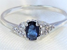 RING Auswahl 4 Variante 925 STERLING SILBER Edelstein SAPHIR cz. blau facettiert