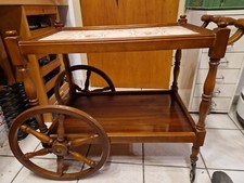 Vintage Dinett Servierwagen 50er 60er 70er mit Fliesen Massiv Buche top Erhalten
