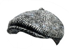 Schiebermütze BAKERBOY Tweed bis Gr.62 grau-blau Wintermütze Schurwolle
